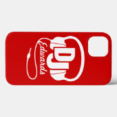 Casque DJ nommé coque ipad rouge et blanc (Verso (horizontal))