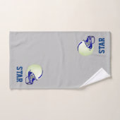Casque et texte de football américain en gris clai (Serviette à main)