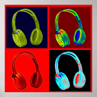 Casque Quatre couleurs Pop Art Poster Imprimer