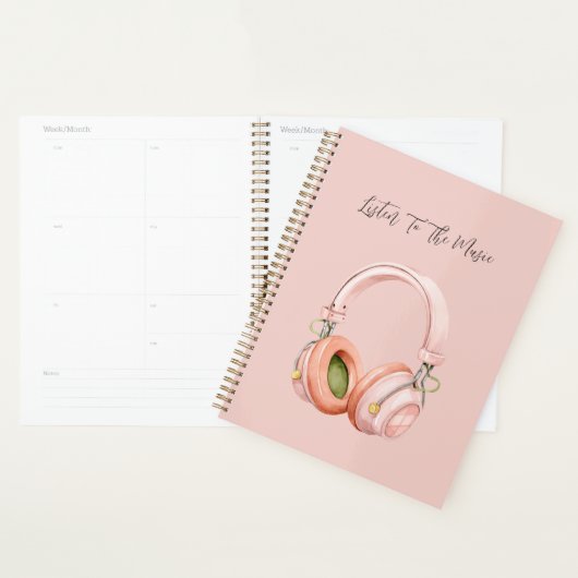 Casque Rose Écoutez La Musique (Devant avec enveloppe)