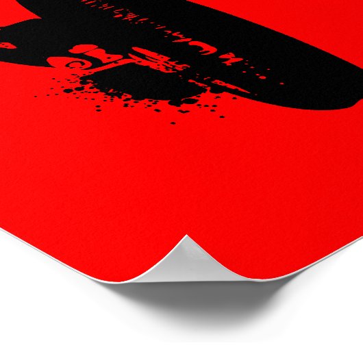 Casque Stencil Noir Poster de l'Art Graphique Sign (Coin)