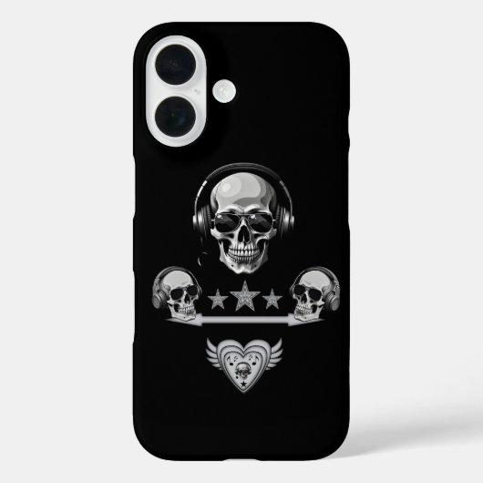 Casques de crâne iPhone 16 Coque Coque-Mate à pein (Verso)