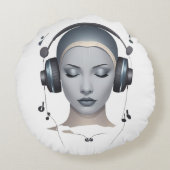 Casques de musique Blues Coussin rond (Dos)
