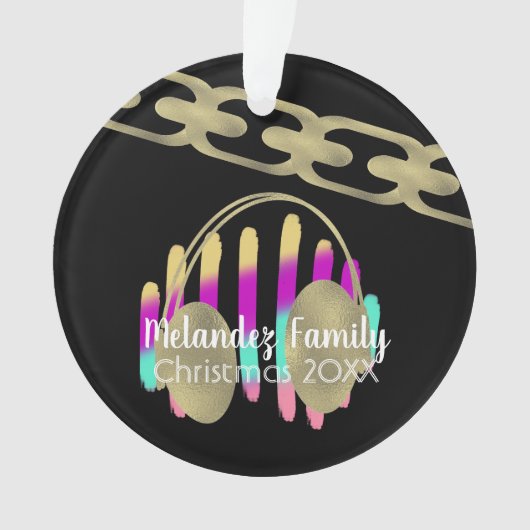 Casques DJ Hip hop Retro Neon Foil Chain (devant)