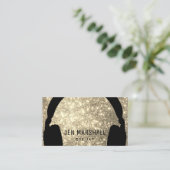 Casques DJ sur faux Carte de visite effet shimmer (Debout devant)