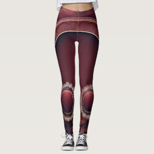 Casques leggings en Bourgogne Smoky Red AI art