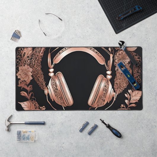 Casques Rosegold IA art (Poste de travail)