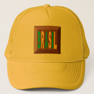 CASQUETET TRUCKER JAUNE BRASIL CHOCOLAT PET