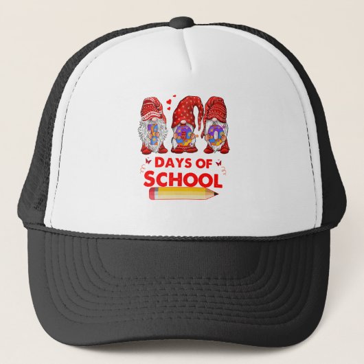 Casquette 100 Jours D'École Mignons Gnomes Virtual Learning (Devant)