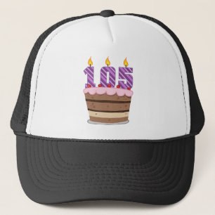 Casquette 105 ans sur le gâteau d'anniversaire