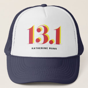 Casquette 13.1 Moitié du marathon qui tourne du texte rouge 