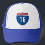 Casquette 16th Birthday Interstate Sign<br><div class="desc">A customizable interstate road sign for a milestone birthday for a 16 year old excited about getting their driver's license.</div>