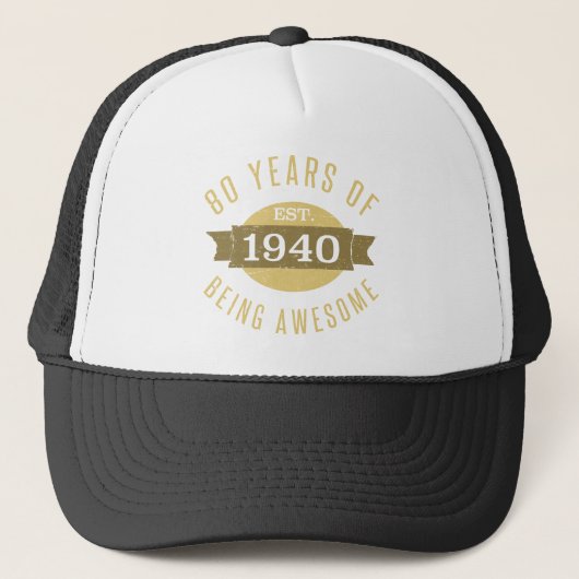 Casquette 1940 80th Birthday Awesome For Men (Devant)