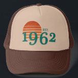 Casquette 1962 60th Birthday Vintage Sunset<br><div class="desc">1962 60th Birthday Vintage Sunset</div>