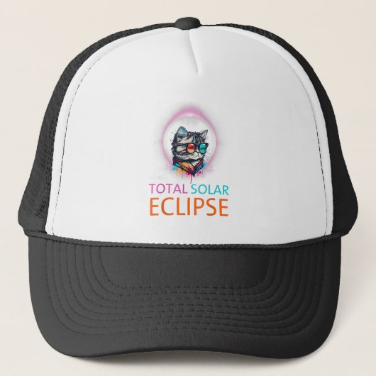Casquette 2024 Total Éclipse Solaire Chat Porté Éclipse Sola (Devant)