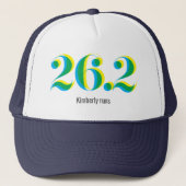 Casquette 26.2 Marathon courrant un texte bleu gras jaune (Devant)