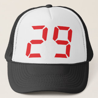 Casquette 29, numéro numérique du réveil rouge