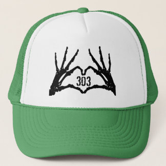 Casquette 303Tattoo/303Worldwide Logo Crâne Mains Cœur Casqu