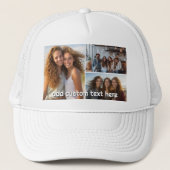 Casquette 3 Collage photo avec 1 ligne de texte (Devant)
