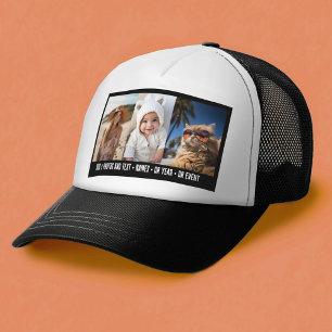 Casquette 3 Modèle photo Moderne Texte Minimal Sur Photo