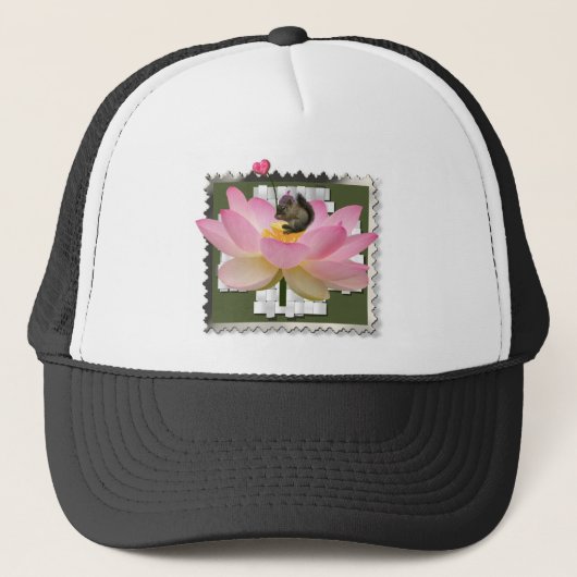 Casquette 3D Framed Adorable Baby Squirrel On Flower (Devant)