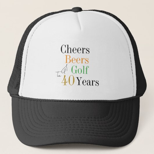Casquette 40e anniversaire Golf Cheers Bières minimal (Devant)