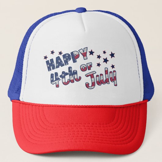 Casquette 4 juillet heureux (Devant)