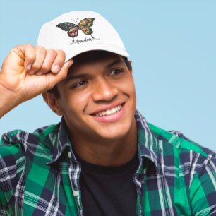 Casquette 4 Juillet Rouge Blanc Bleu Étoiles Papillon Libert