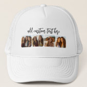 Casquette 4 photos en collage avec un script bounce tendance (Devant)