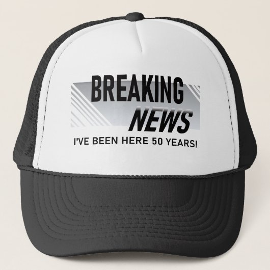Casquette 50 Year Work Anniversary Breaking News Employee (Devant)
