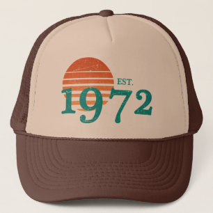 Casquette 50e anniversaire du coucher de soleil Vintage 1972