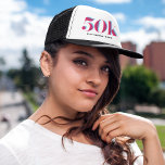 Casquette 50K Ultramarathon Chapeau de Trucker Celebratory<br><div class="desc">Montrez à tous ceux que vous avez conquis un défi ultramarathon avec ce chapeau de camionneur personnalisé. Doté d'un 50K clair et audacieux, il peut être personnalisé avec un nom de course ou votre message personnel. C'est un souvenir de votre autonomisation d'atteindre 50 000 et au-delà. Conçu pour coordonner avec...</div>
