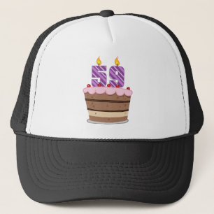 Casquette 59 ans sur le gâteau d'anniversaire