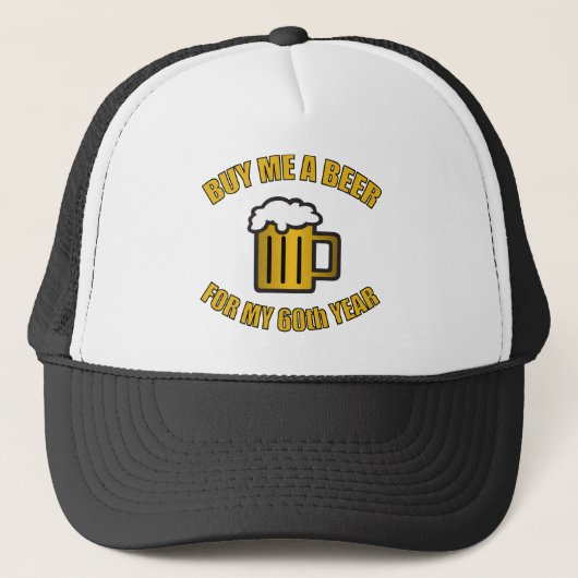Casquette 60e anniversaire bière drôle (Devant)