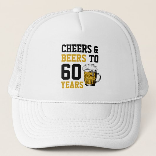 Casquette 60e anniversaire Cheers & Bières à 60 ans (Devant)