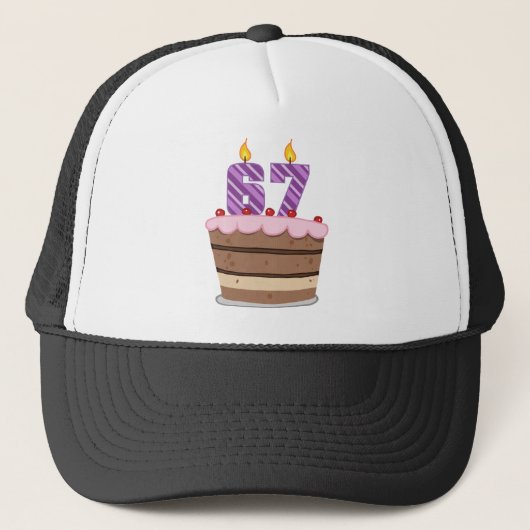 Casquette 67 ans sur le gâteau d'anniversaire (Devant)