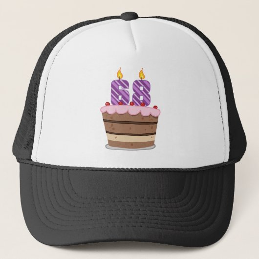Casquette 68 ans sur le gâteau d'anniversaire (Devant)
