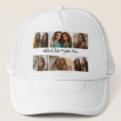 Casquette 6 Grille de collage photo - Texte personnalisé bla (Devant)