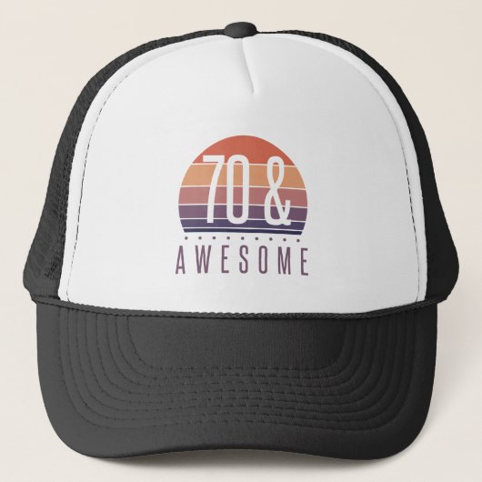 Casquette 70th Birthday Retro Sunset (Devant)