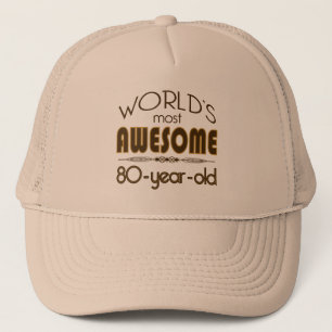 Casquette 80e anniversaire du meilleur du monde en Brown