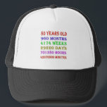 Casquette 80th Birthday Milestones<br><div class="desc">80th birthday counting down the years,  days,  months,  hours,  and minutes. A birthday present to give pause for thought! Leap years have been taken into account!</div>