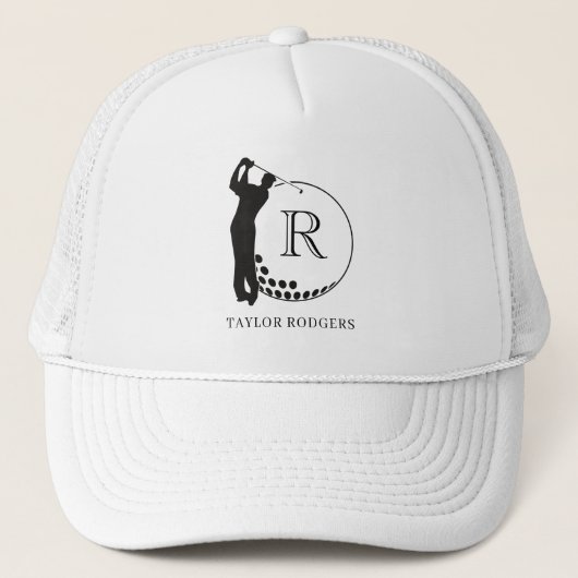 Casquette à aile de golf Monogramme personnalisé (Devant)