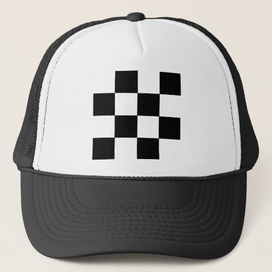 Casquette à damiers noir et blanc (Devant)