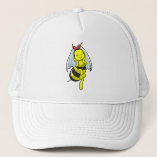 Casquette Abeille en mariée au mariage avec voile