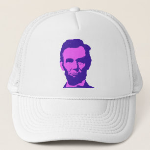 Casquette Abraham Lincoln en rose et violet Pop Art