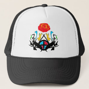 Casquette ை♠Abstract Royal Crest Vintage Trucker Hat♠ை