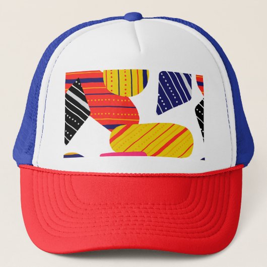 Casquette Abstraite main dessinée, motif élégante. (Devant)