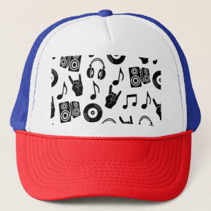 Casquette Accessoires musicaux : Motif Vintage monochrome.