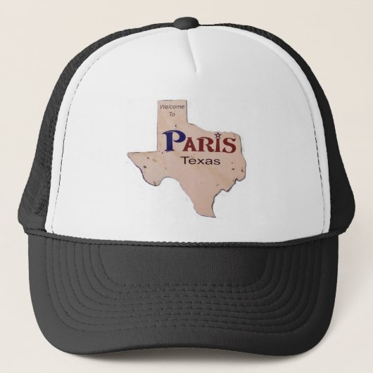 Casquette Accueil vers Paris, le Texas (Devant)