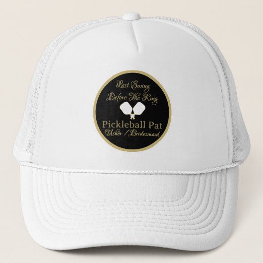 Casquette Activités de weekend de mariage Pickleball Or & Bl (Devant)